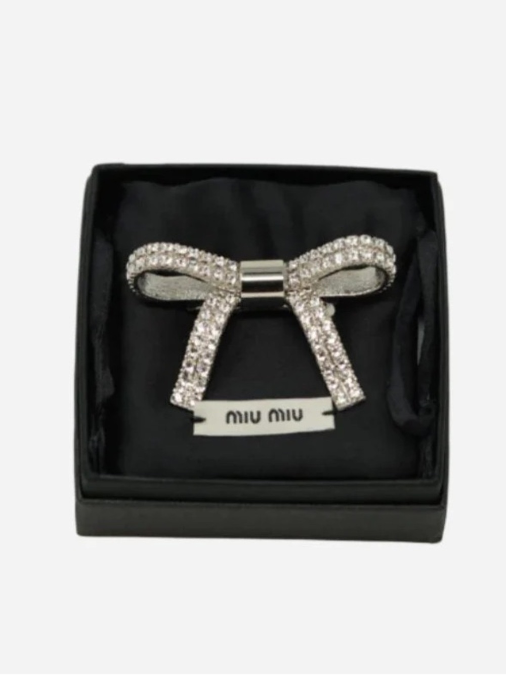 MiuMiu Crystal Bow Barrette